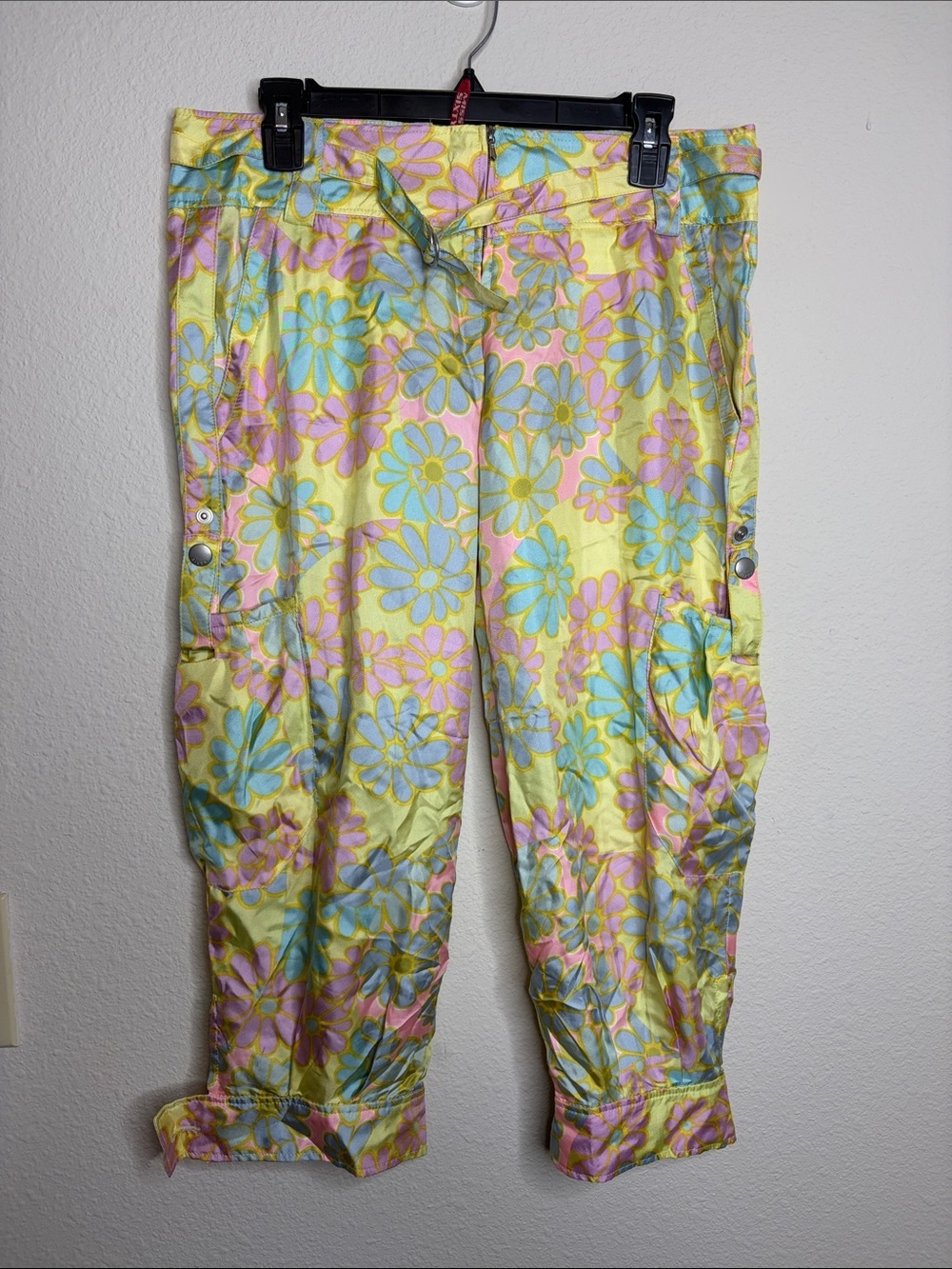 Miss Sixty | Vintage Y2K Girlpower Floral Silk Cropped Cargo Pants Size 28